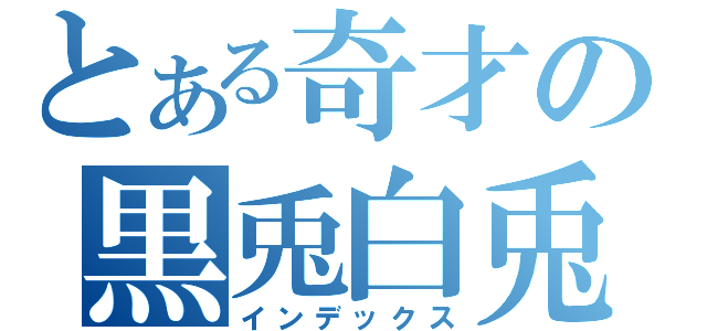 とある奇才の黒兎白兎（インデックス）