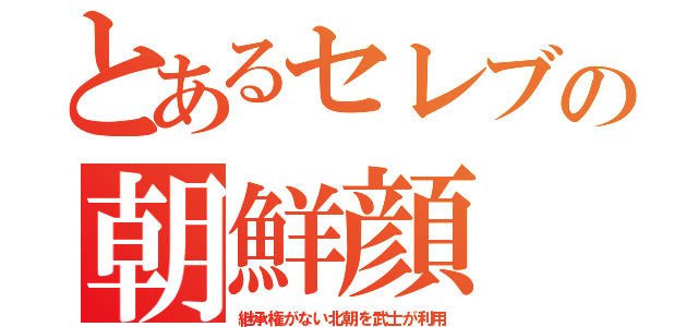 とあるセレブの朝鮮顔（継承権がない北朝を武士が利用）