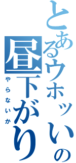 とあるウホッいい男の昼下がり（や　ら　な　い　か）