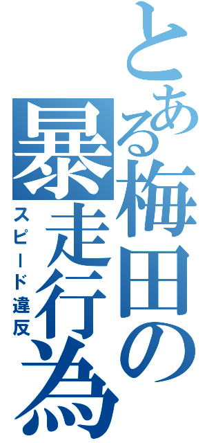 とある梅田の暴走行為（スピード違反）