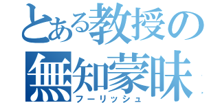 とある教授の無知蒙昧（フーリッシュ）