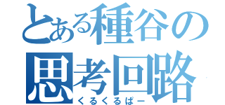 とある種谷の思考回路（くるくるぱー）