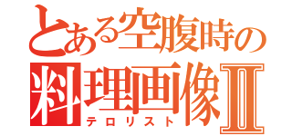 とある空腹時の料理画像Ⅱ（テロリスト）