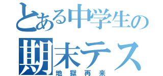 とある中学生の期末テスト期間（地獄再来）