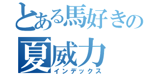 とある馬好きの夏威力（インデックス）