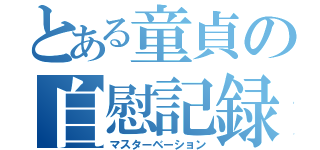 とある童貞の自慰記録（マスターベーション）