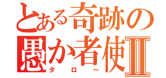 とある奇跡の愚か者使いⅡ（タロー）