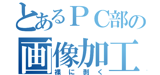 とあるＰＣ部の画像加工（裸に剥く）