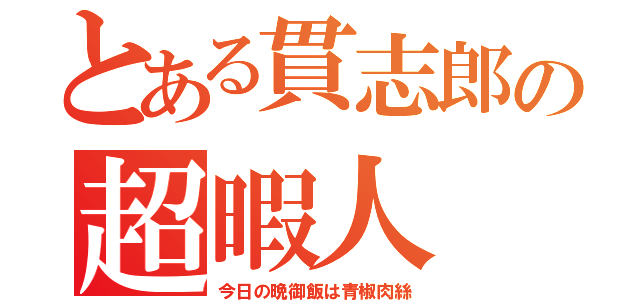 とある貫志郎の超暇人（今日の晩御飯は青椒肉絲）