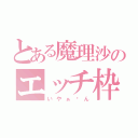 とある魔理沙のエッチ枠（いやぁ〜ん）