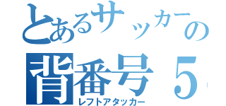 とあるサッカーの背番号５（レフトアタッカー）