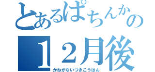 とあるぱちんかすの１２月後半（かねがないつきこうはん）