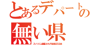 とあるデパートの無い県（スパイに鹵獲され円安貧乏日本）