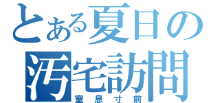 とある夏日の汚宅訪問（窒息寸前）