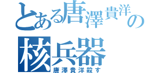 とある唐澤貴洋の核兵器（唐澤貴洋殺す）