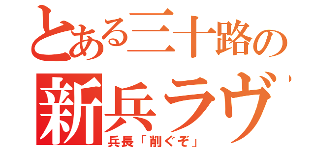 とある三十路の新兵ラヴ（兵長「削ぐぞ」）