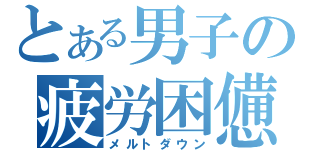 とある男子の疲労困憊（メルトダウン）