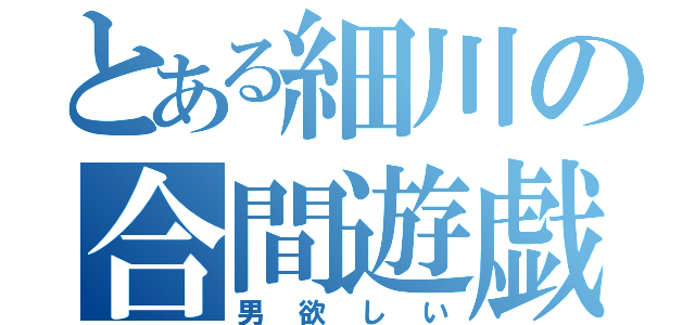 とある細川の合間遊戯（男欲しい）