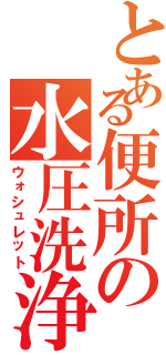 とある便所の水圧洗浄（ウォシュレット）