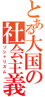 とある大国の社会主義（ソシャリズム）