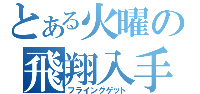 とある火曜の飛翔入手（フライングゲット）