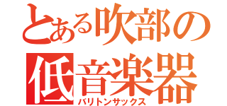 とある吹部の低音楽器（バリトンサックス）