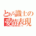 とある識士の愛情表現（俺は琴美を愛してる）