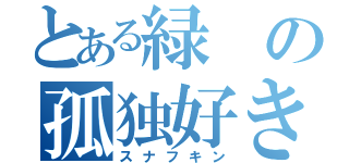 とある緑の孤独好き（スナフキン）