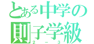 とある中学の則子学級（２－３）