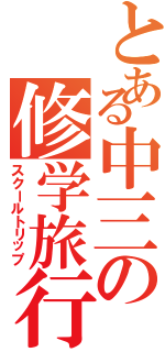 とある中三の修学旅行（スクールトリップ）