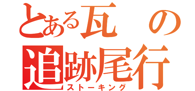 とある瓦の追跡尾行（ストーキング）