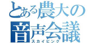 とある農大の音声会議（スカイピング）