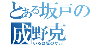 とある坂戸の成野克（いろは坂のサル）