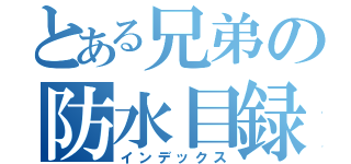 とある兄弟の防水目録（インデックス）