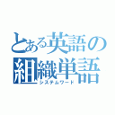 とある英語の組織単語（システムワード）