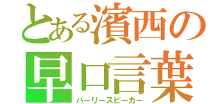 とある濱西の早口言葉（ハーリースピーカー）