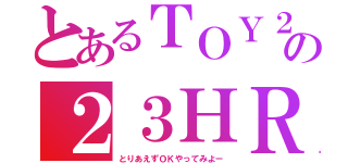 とあるＴＯＹ２３の２３ＨＲ（とりあえずＯＫやってみよー）