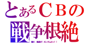 とあるＣＢの戦争根絶（俺が、俺達が！ガンダムだッ！！）