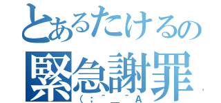 とあるたけるの緊急謝罪（（；＾＿＾Ａ）