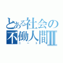 とある社会の不働人間Ⅱ（ニート）