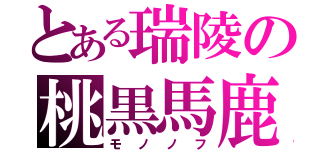 とある瑞陵の桃黒馬鹿（モノノフ）