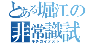 とある堀江の非常識試験（キチガイテスト）