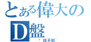 とある偉大のＤ盤（  你找不到~）