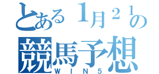 とある１月２１の競馬予想（ＷＩＮ５）