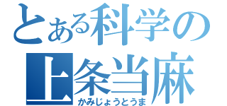 とある科学の上条当麻（かみじょうとうま）