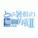 とある暑假の無聊的我Ⅱ（好無聊~~~）