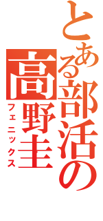 とある部活の高野圭（フェニックス）