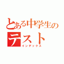 とある中学生のテスト（インデックス）