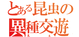 とある昆虫の異種交遊（えぇ）