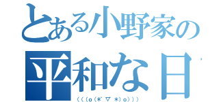 とある小野家の平和な日常（（（（ｏ（＊゜▽゜＊）ｏ））））